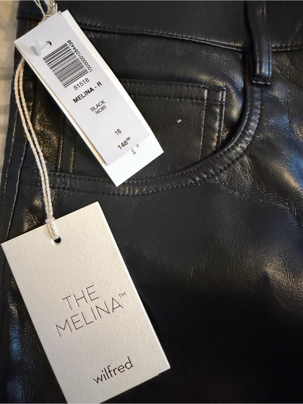 Wilfred Black Faux Leather The Melina Pants